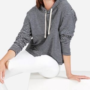 Everlane Striped Cropped Hoodie Sweatshirt